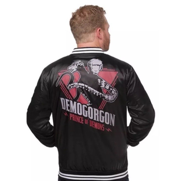Dungeons & Dragons Demogorgon Bomber Jacket Black M Stranger Things - Picture 1 of 12